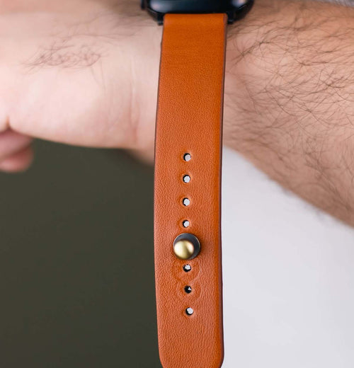 Tan Orange Apple Watch Strap - Pure Leather Strap