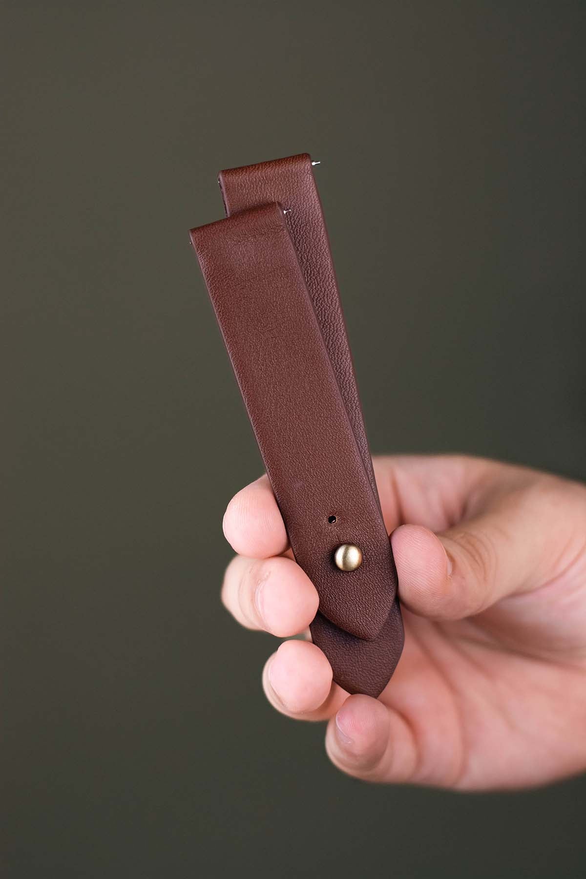 Brown Leather Watch Strap - Quick Release Pins - The Hermoso
