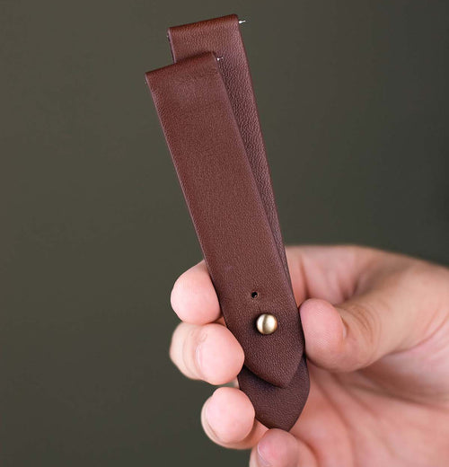 Brown Leather Watch Strap - Quick Release Pins - The Hermoso