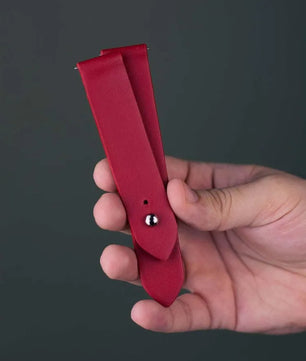 Red Leather Watch Strap - Quick Release Pins - The Hermoso
