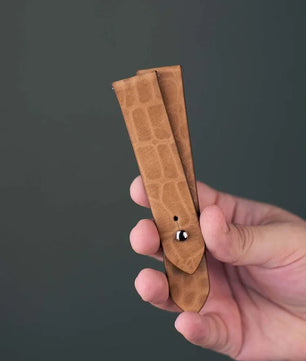 Veg-Tan Croc Leather Watch Strap - Quick Release Pins - The Hermoso