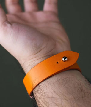 Orange Leather Watch Strap - Quick Release Pins - The Hermoso