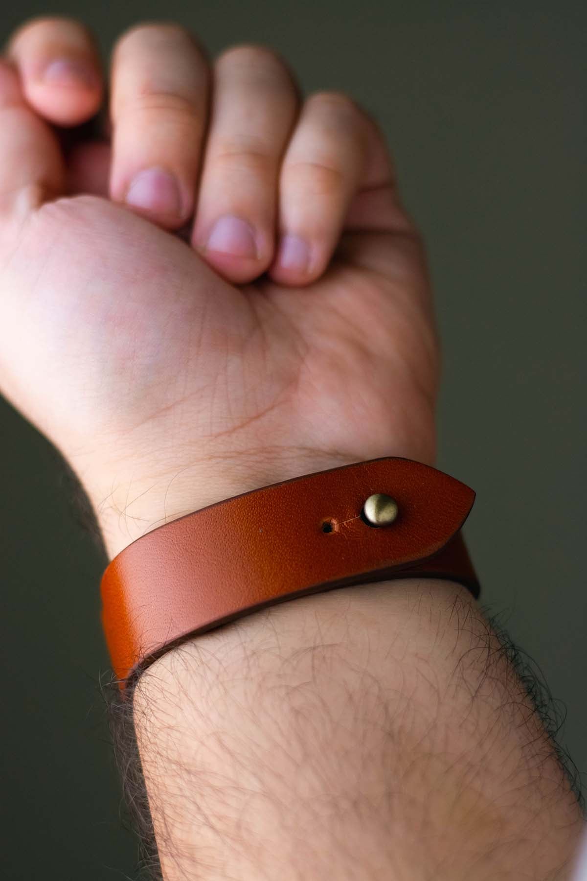 Tan Orange Leather Watch Strap - Quick Release Pins - The Hermoso