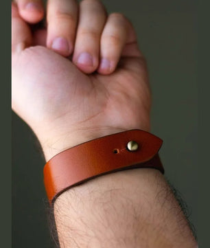 Tan Orange Leather Watch Strap - Quick Release Pins - The Hermoso