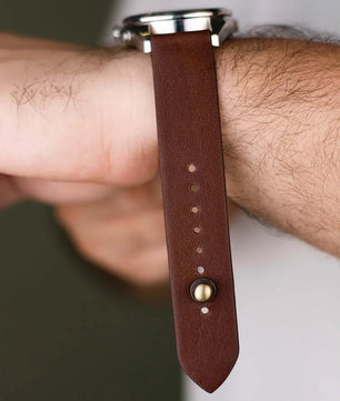 Brown Leather Watch Strap - Quick Release Pins - The Hermoso