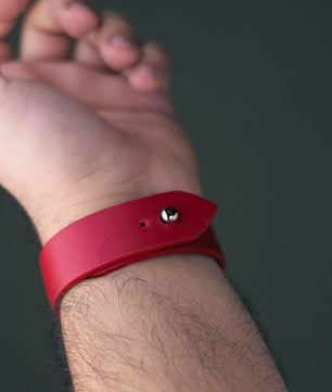 Red Leather Watch Strap - Quick Release Pins - The Hermoso