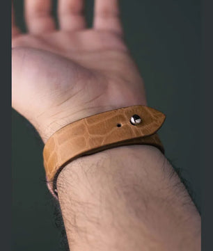 Veg-Tan Croc Leather Watch Strap - Quick Release Pins - The Hermoso