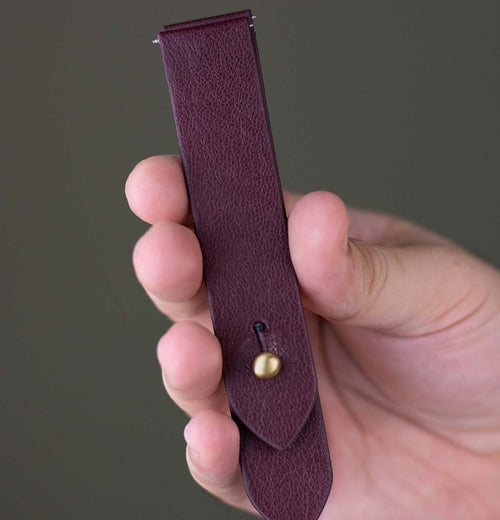 Burgundy Leather Watch Strap  - The Hermoso