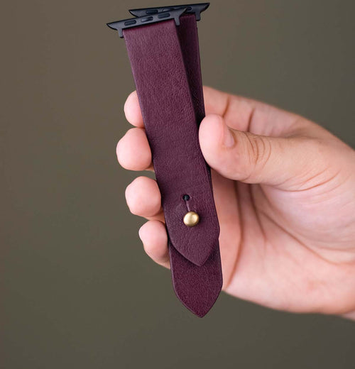 Burgundy Apple Watch Strap - Pure Leather Strap
