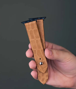 Veg-Tan Croc Leather Apple Watch Strap - Pure Leather Strap