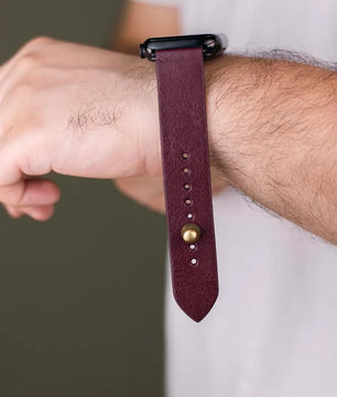 Burgundy Apple Watch Strap - Pure Leather Strap