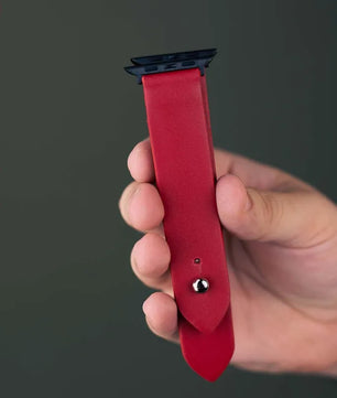 Red Apple Watch Strap - Pure Leather Strap