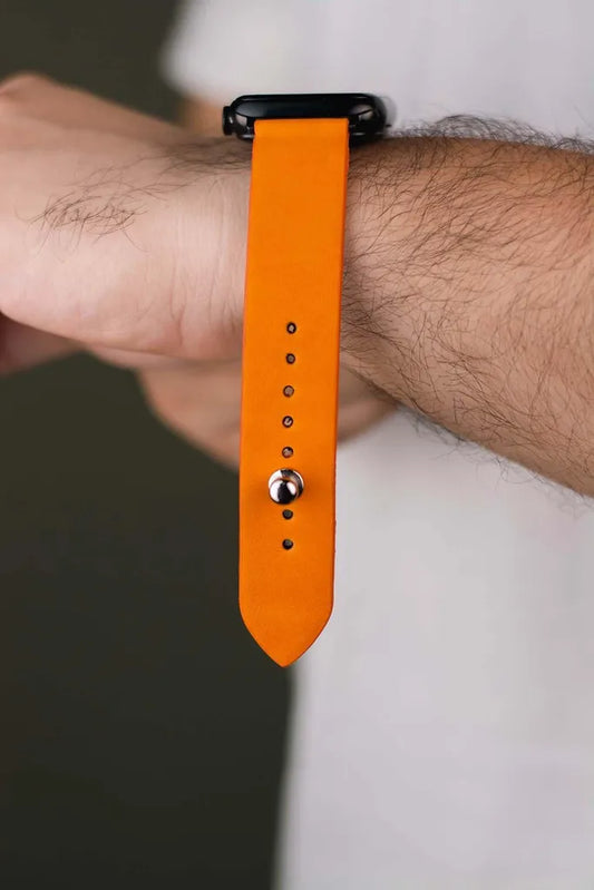 Orange Apple Watch Strap - Pure Leather Strap