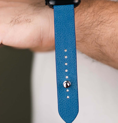 Blue Apple Watch Strap - Pure Leather Strap