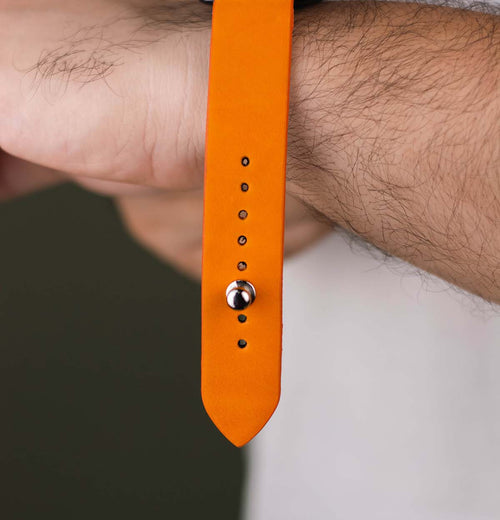 Orange Apple Watch Strap - Pure Leather Strap