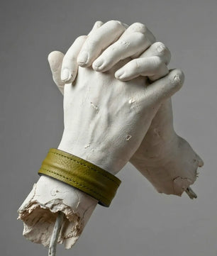 The Grit - Moss Olive - Kara Style Leather Bracelet / Leather Cuff