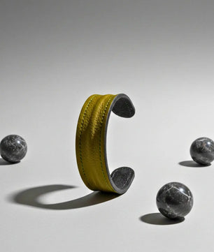 The Grit - Moss Olive - Kara Style Leather Bracelet / Leather Cuff