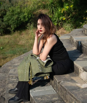 Olive Green | Handmade Premium Cardigan | Winter Wrap