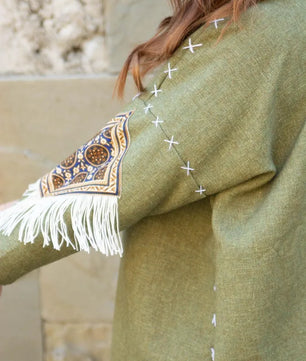 Olive Green | Handmade Premium Cardigan | Winter Wrap