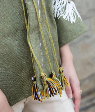 Olive Green | Handmade Premium Cardigan | Winter Wrap