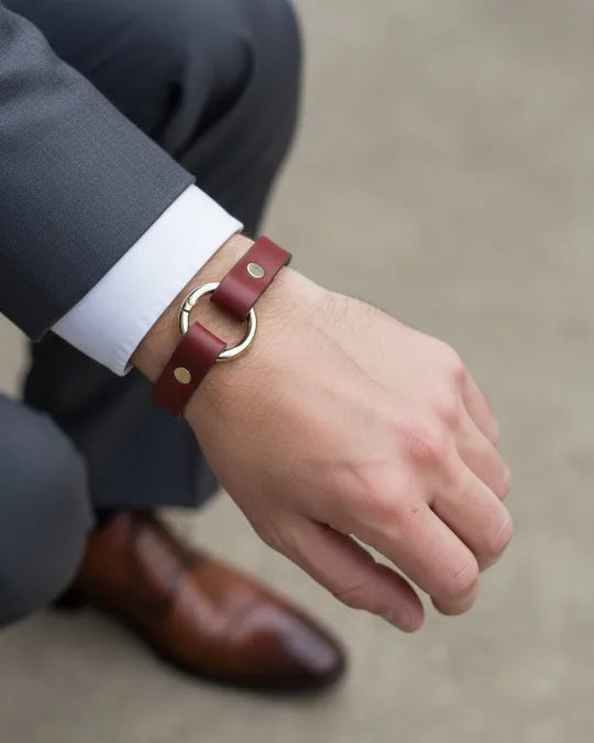 Rizz - Burgundy Leather Bracelet (Unisex) – Waji's - Leather ...