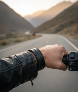 The Grit - Black Croc - Kara Style Leather Bracelet / Leather Cuff