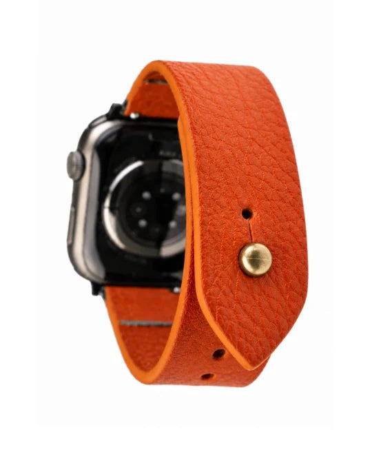 Hermés Orange Apple Watch Strap - Pure Leather Strap