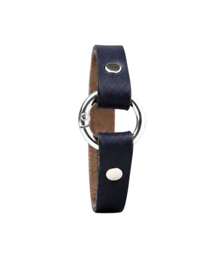 Rizz - Dark Denim Blue Leather Bracelet (Unisex)