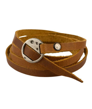 Orbit - Tan Brown Wrap-around Leather Bracelet