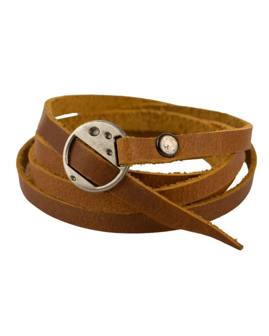 Orbit - Tan Brown Wrap-around Leather Bracelet