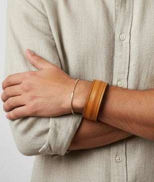 The Grit - Tan Brown - Kara Style Leather Bracelet / Leather Cuff