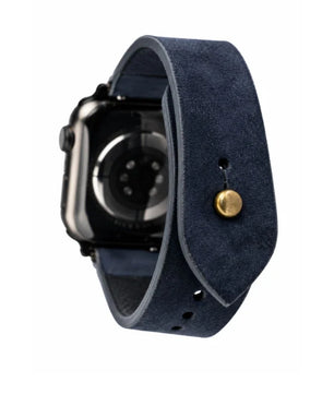Denim Blue Apple Watch Strap - Suede Leather Strap