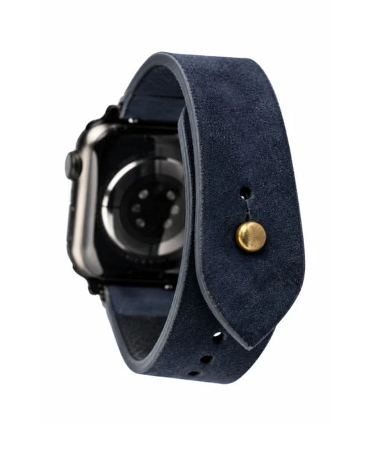 Denim Blue Apple Watch Strap - Suede Leather Strap