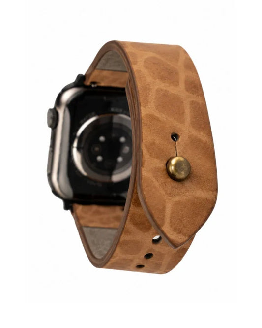Veg-Tan Croc Leather Apple Watch Strap - Pure Leather Strap
