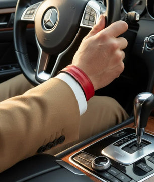 The Grit - Red - Kara Style Leather Bracelet / Leather Cuff