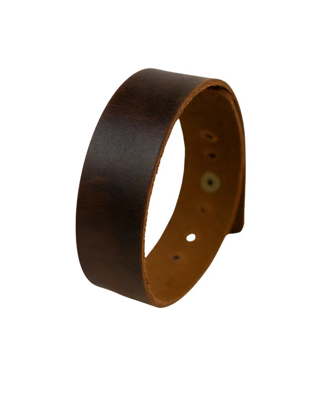 Pristine Dark Brown Pull-up Leather Bracelet (Unisex)