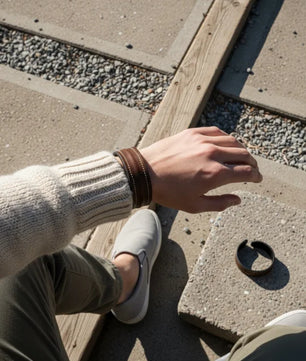 The Grit - Coco Brown - Kara Style Leather Bracelet / Leather Cuff