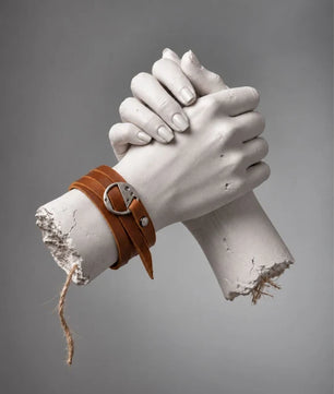Orbit - Women's Orange Brown Wrap-around Leather Bracelet