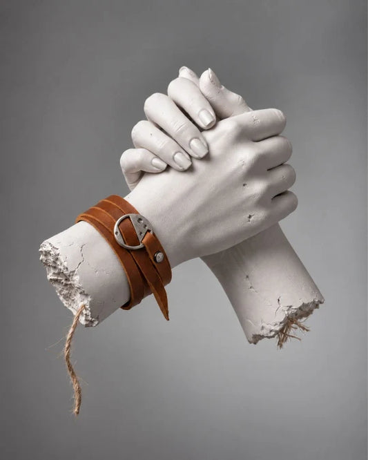 Orbit - Women's Orange Brown Wrap-around Leather Bracelet