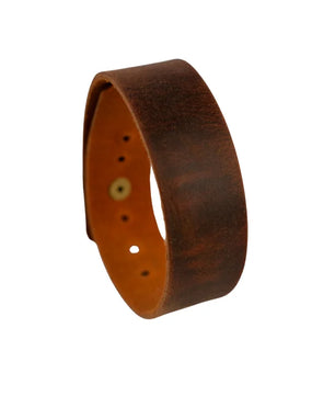 Pristine Orange Brown Pull-up Leather Bracelet (Unisex)