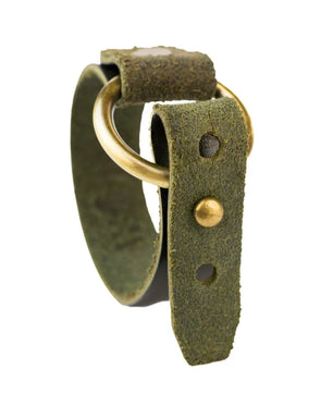 Ryker- Green Leather Bracelet (Unisex)
