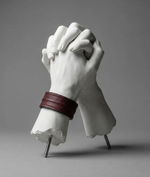 The Grit - Burgundy - Kara Style Leather Bracelet / Leather Cuff