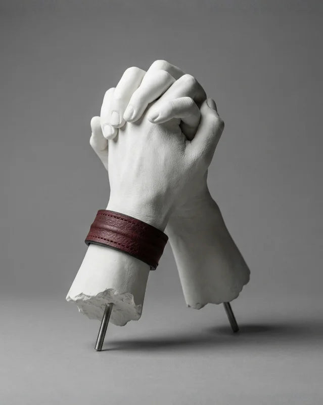 The Grit - Burgundy - Kara Style Leather Bracelet / Leather Cuff