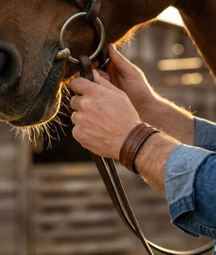 The Grit - Tan Brown Croc - Kara Style Leather Bracelet / Leather Cuff