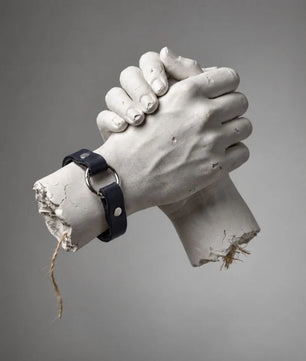 Rizz - Dark Denim Blue Leather Bracelet (Unisex)