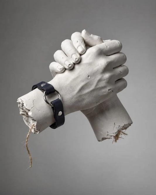 Rizz - Dark Denim Blue Leather Bracelet (Unisex)