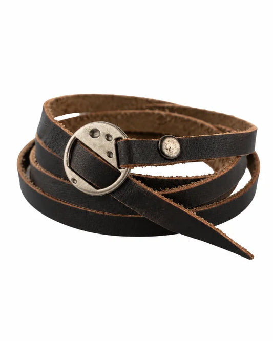 Orbit - Blackish Brown Wrap-around Leather Bracelet