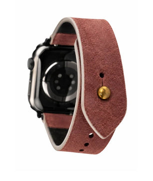 Burgundy Apple Watch Strap - Suede Leather Strap