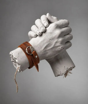 Orbit - Orange Brown Wrap-around Leather Bracelet