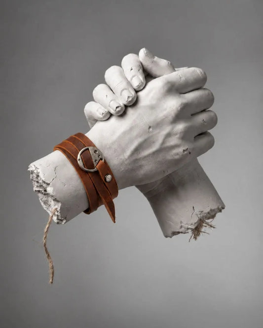 Orbit - Orange Brown Wrap-around Leather Bracelet